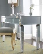 Image 1 of 4: Worlds Away Emory Mirrored Desk