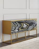 Image 4 of 6: John-Richard Collection Nicola Painted-Agate Console