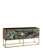 Image 5 of 6: John-Richard Collection Nicola Painted-Agate Console