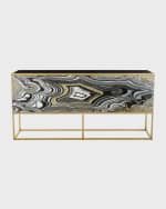 Image 1 of 6: John-Richard Collection Nicola Painted-Agate Console