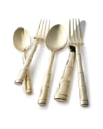Image 3 of 7: Wallace Silversmiths 20-Piece Gold Bamboo Flatware Service