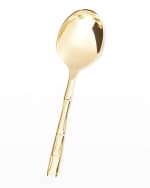 Image 1 of 2: Wallace Silversmiths Gold Bamboo Serving Spoon