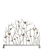 Image 2 of 2: Twig Fireplace Screen with Golden Butterflies