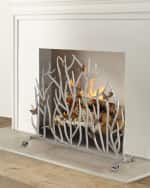Image 1 of 2: Twig Fireplace Screen with Golden Butterflies