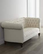 Image 4 of 6: Old Hickory Tannery Ellsworth Neutral Tufted Sofa 84"