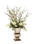 Image 3 of 3: John-Richard Collection Ivory Arrangement in Mirrored Planter