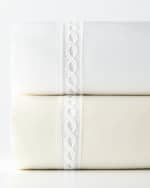 Image 3 of 3: Sferra King 1,020 Thread Count Solid Sateen Fitted Sheet