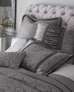 Image 2 of 5: Dian Austin Couture Home King Aviana Damask Plisse Duvet Cover