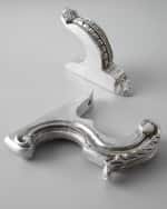 Image 4 of 8: Antique Drapery Rod Two Silver-Leaf-Finished "Italian Renaissance" Finials