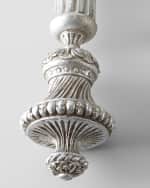 Image 1 of 8: Antique Drapery Rod Two Silver-Leaf-Finished "Italian Renaissance" Finials