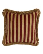 Image 2 of 2: Austin Horn Collection Bellissimo Square Chenille Pillow with Fringe, 20"Sq.