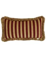 Image 2 of 2: Austin Horn Collection Bellissimo Pieced Pillow with Fringe, 13" x 24"