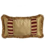 Image 1 of 2: Austin Horn Collection Bellissimo Pieced Pillow with Fringe, 13" x 24"