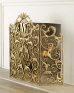 Image 1 of 3: Augusta Monogrammed Fireplace Screen
