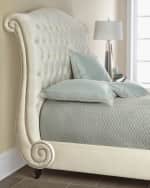 Image 3 of 3: Haute House Harper Tufted Ivory Velvet King Bed