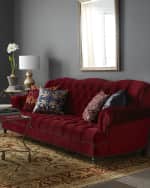 Image 3 of 4: Haute House Mr. Smith Cranberry Tufted Sofa 94.5'
