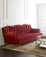 Image 1 of 4: Haute House Mr. Smith Cranberry Tufted Sofa 94.5'