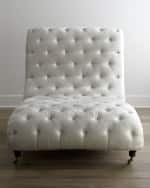 Image 2 of 3: Haute House Tufted Silver Chaise