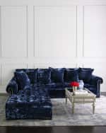 Image 4 of 4: Haute House Divine Crushed Velvet Left Chaise Sectional 114"
