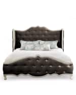 Image 2 of 4: Haute House Taupe Tabitha Tufted King Bed