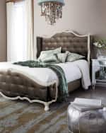 Image 1 of 4: Haute House Taupe Tabitha Tufted King Bed