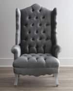 Image 2 of 4: Haute House Isabella Chrome Wing Chair