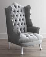 Image 1 of 4: Haute House Isabella Chrome Wing Chair