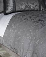Image 1 of 5: Dian Austin Couture Home King Aviana Damask Plisse Duvet Cover
