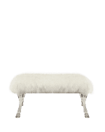 Image 3 of 3: Massoud Centaur White Sheepskin Bench