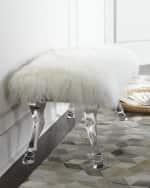 Image 1 of 3: Massoud Centaur White Sheepskin Bench