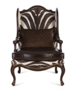 Image 4 of 6: Massoud Zena Hairhide & Leather Wing Chair