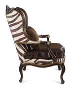 Image 5 of 6: Massoud Zena Hairhide & Leather Wing Chair