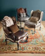 Image 2 of 6: Massoud Zena Hairhide & Leather Wing Chair