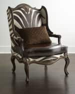 Image 1 of 6: Massoud Zena Hairhide & Leather Wing Chair