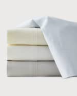 Image 1 of 4: Matouk Marcus Collection King 600 Thread Count Solid Percale Sheet Set