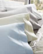 Image 2 of 3: Matouk Marcus Collection Queen 600 Thread Count Solid Percale Sheet Set
