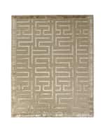 Image 1 of 3: Exquisite Rugs Rowling Maze Hand-Knotted Hand-Knotted Rug, 12' x 15'