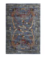 Image 3 of 6: Nourison Imperial Blue Rug, 5'6" x 8'