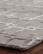 Image 3 of 6: Exquisite Rugs Silver Blocks Rug, 4' x 6'