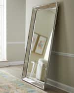 Image 2 of 5: Antiqued-Silver Beaded Floor Mirror
