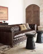 Image 1 of 2: Old Hickory Tannery Royal Leather Chesterfield Sofa 93"