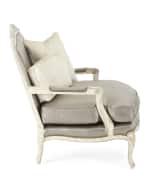 Image 3 of 6: Old Hickory Tannery Silver Leather Bergere Chair