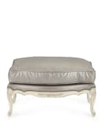 Image 2 of 3: Old Hickory Tannery Silver Leather Bergere Ottoman