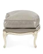 Image 3 of 3: Old Hickory Tannery Silver Leather Bergere Ottoman