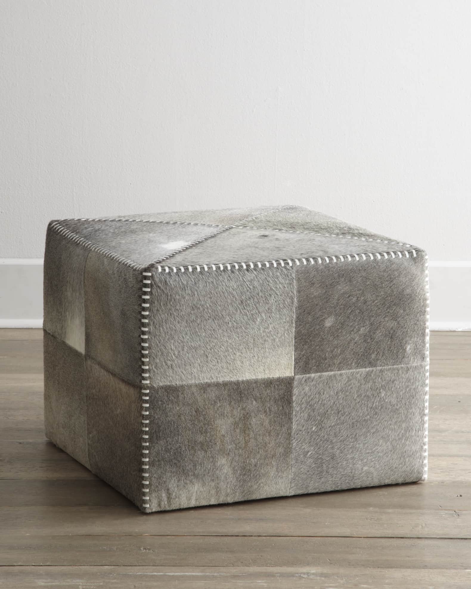 Jamie Young Hobson Hide Ottoman