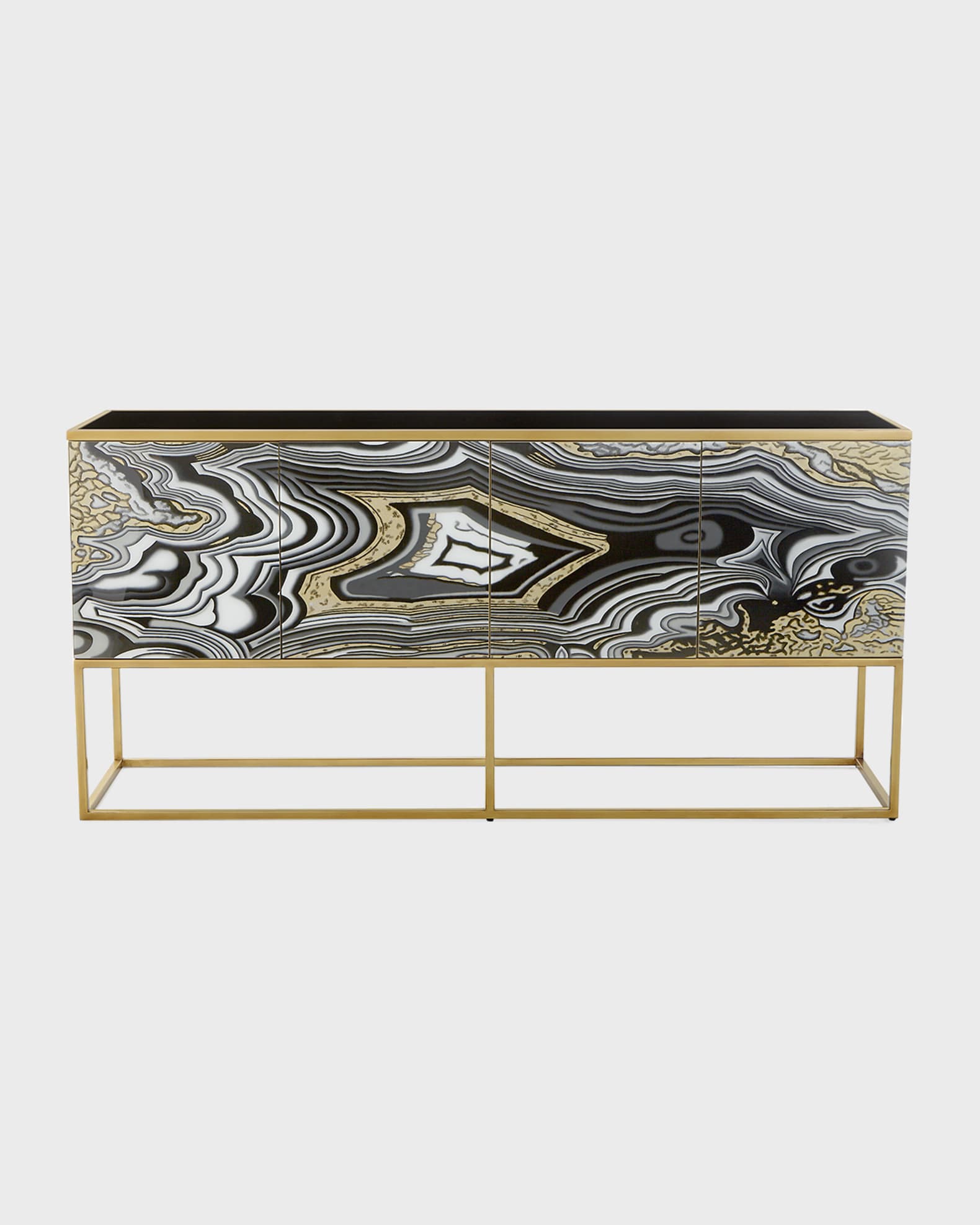 John-Richard Collection Nicola Painted-Agate Console