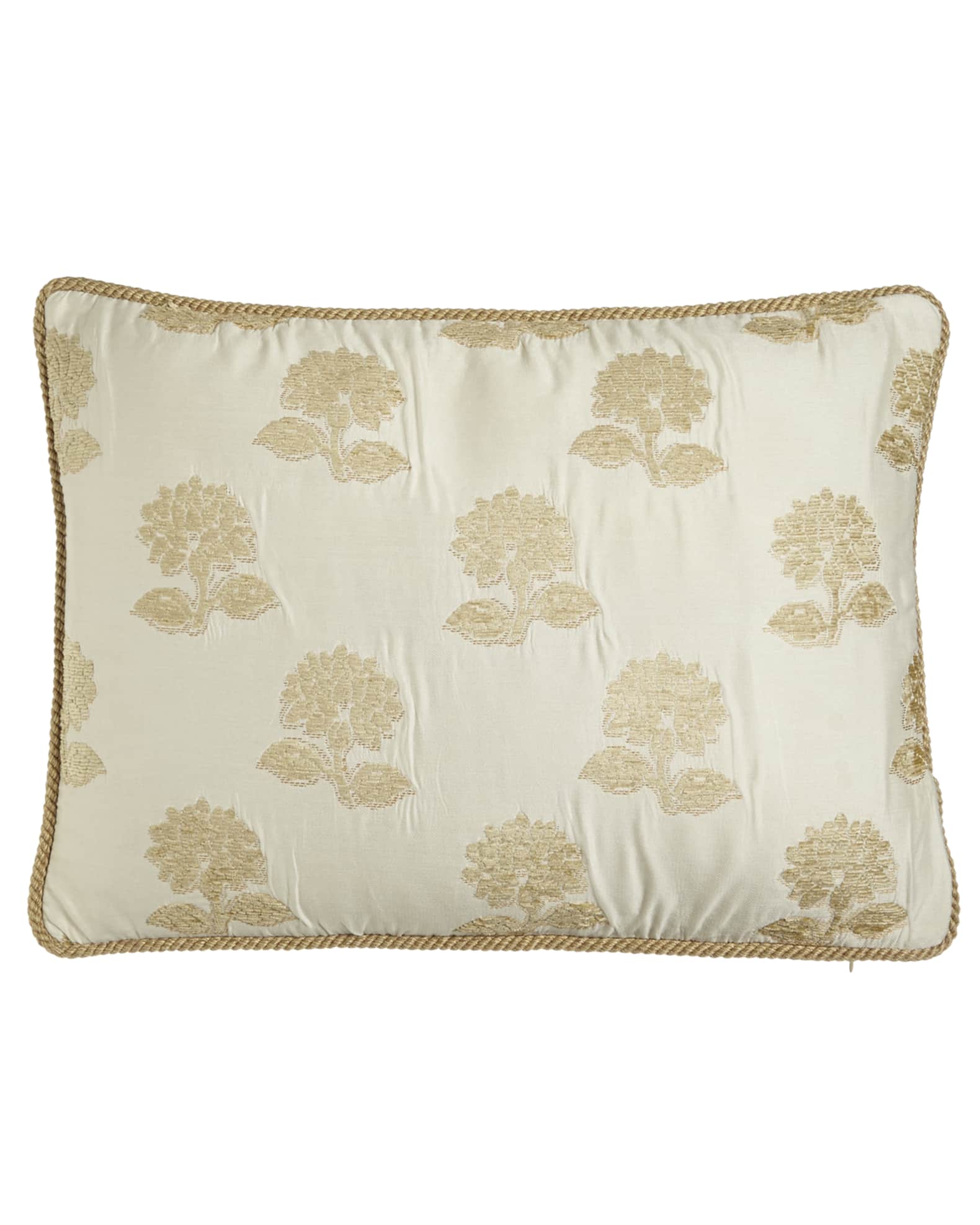 Austin Horn Collection Antoinette Standard Sham with Chenille Flowers & Cord Trim