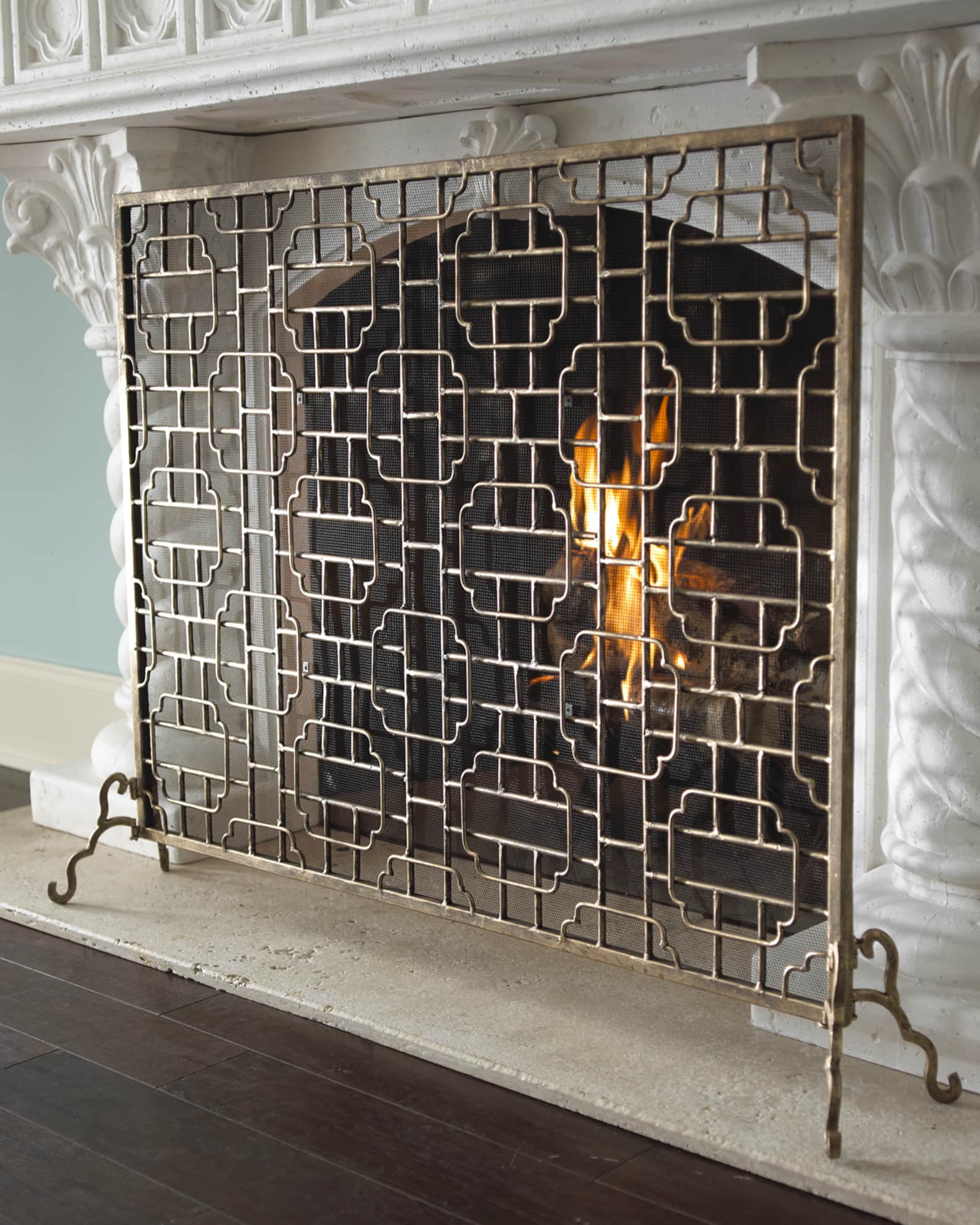 Single-Panel Fireplace Screen