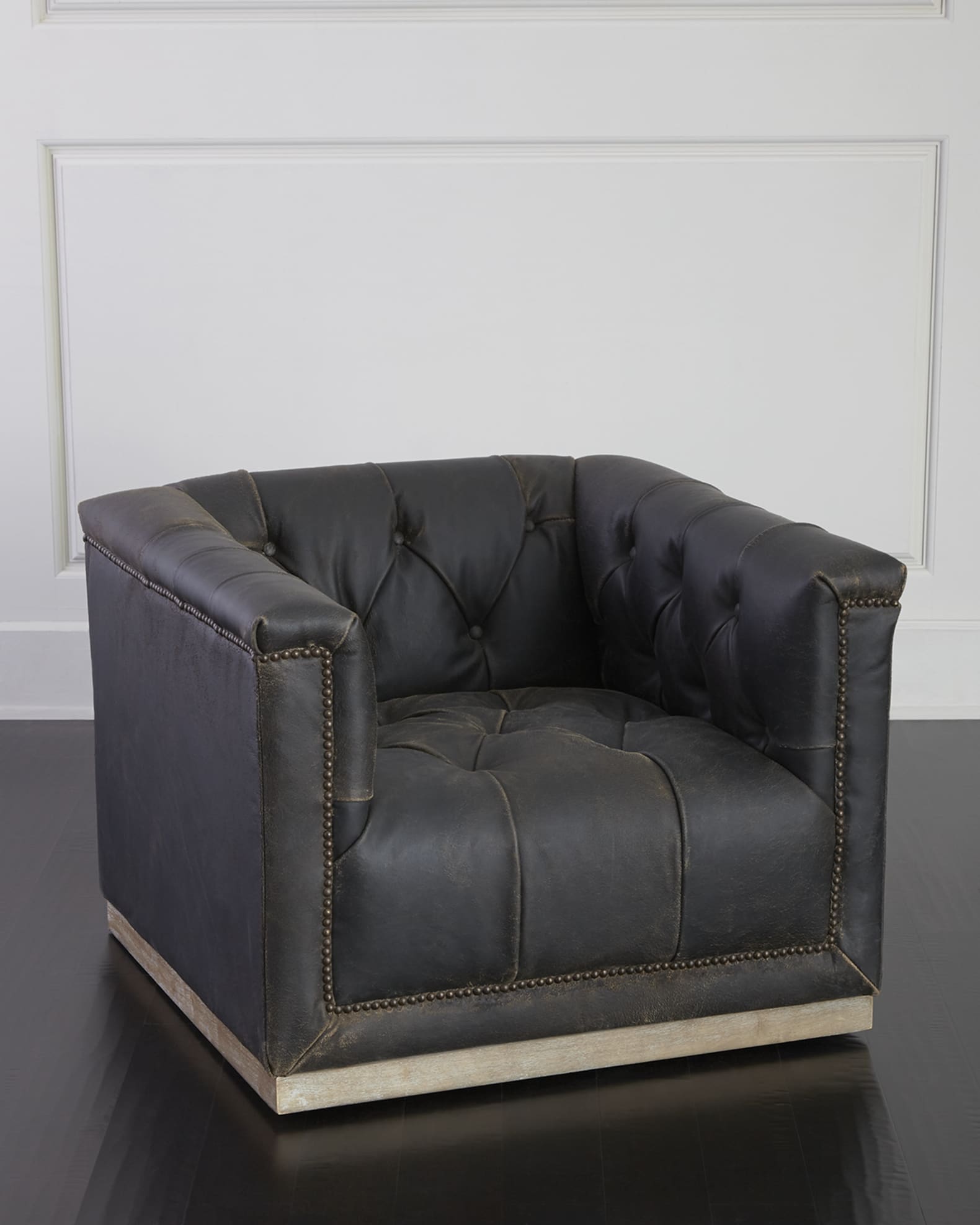 Four Hands Charles Leather Swivel Chair