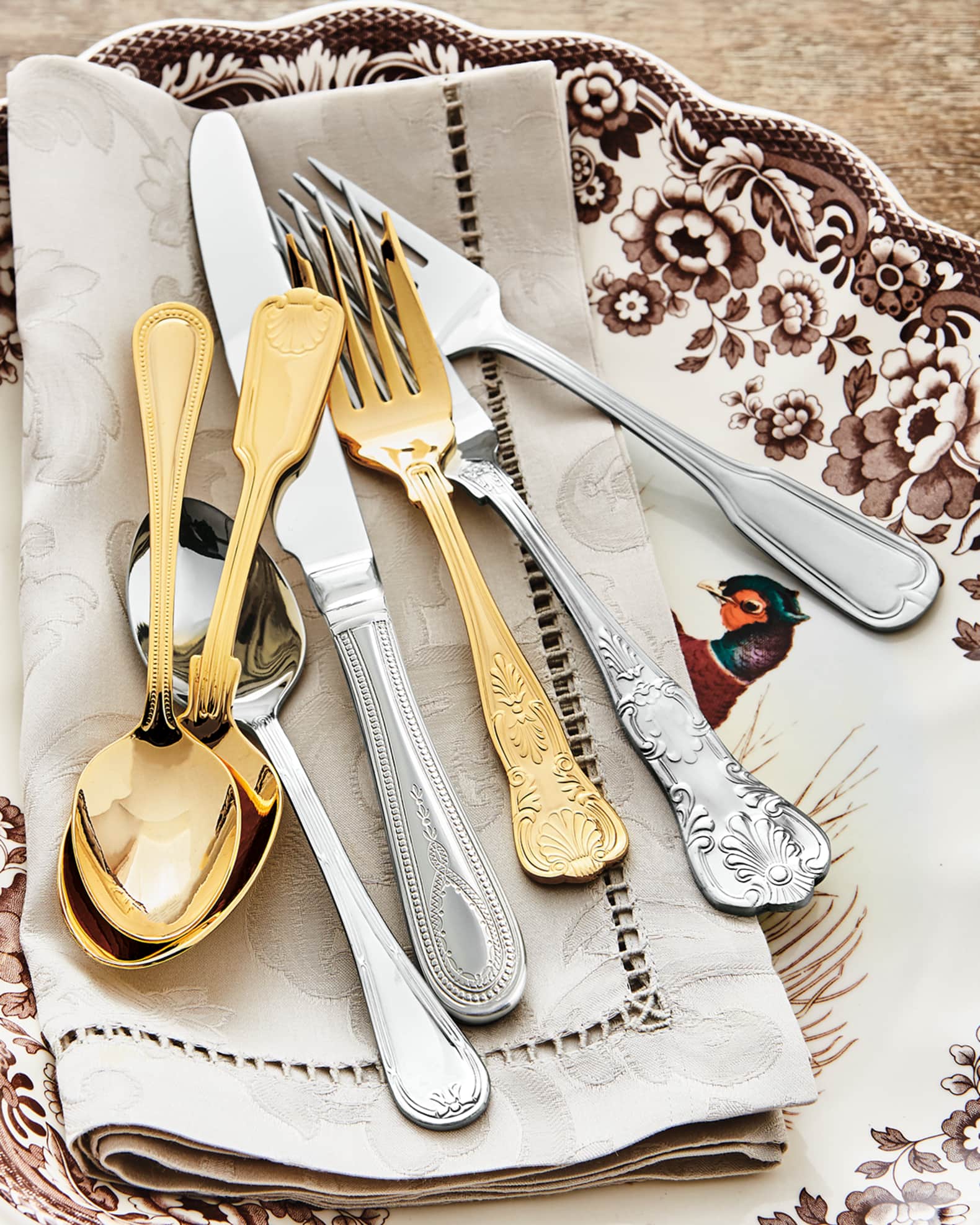 Towle Silversmiths 90-Piece Gold-Plated Hotel Flatware Service